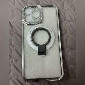 Silver and Black Magnetic Phone Case 12Pro Max